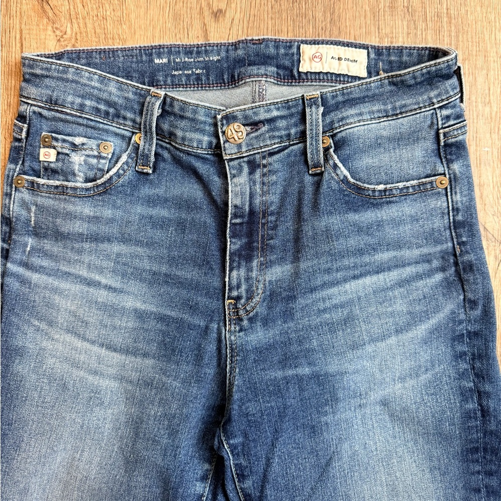 AG Adriano Goldschmied Women's Mari Mid Rise Slim Straight Jeans Sz 28 Good Cond